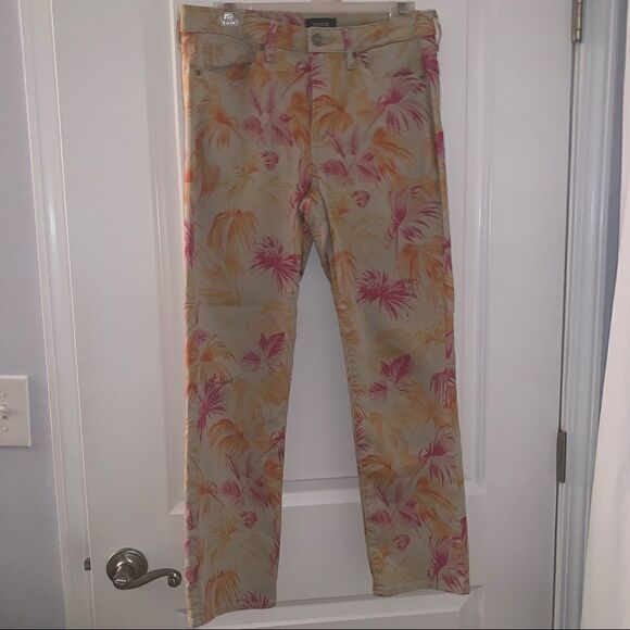 NYDJ Sheri Slim Ankle Jeans Beach Garden Clementine - Picture 2 of 7